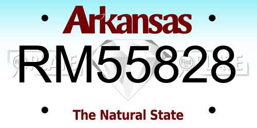 RM55828 Arkansas License Plate