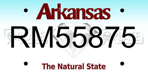 RM55875 Arkansas License Plate