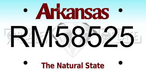 RM58525 Arkansas License Plate