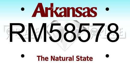 RM58578 Arkansas License Plate