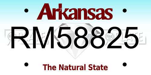 RM58825 Arkansas License Plate