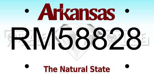 RM58828 Arkansas License Plate