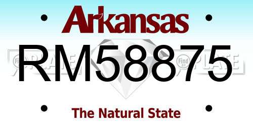RM58875 Arkansas License Plate