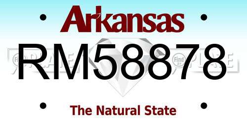 RM58878 Arkansas License Plate