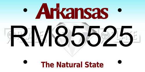 RM85525 Arkansas License Plate