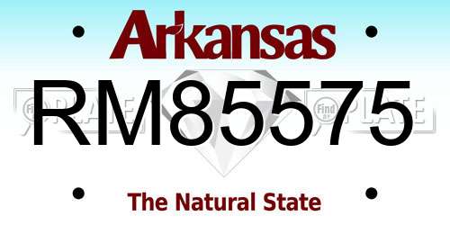 RM85575 Arkansas License Plate
