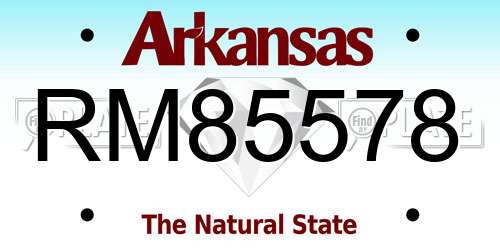 RM85578 Arkansas License Plate
