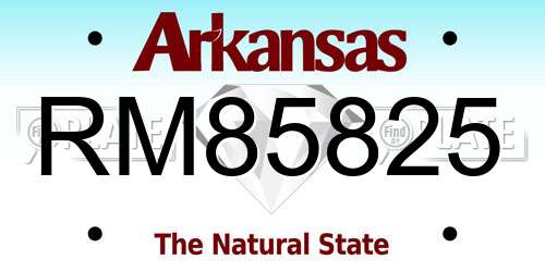 RM85825 Arkansas License Plate