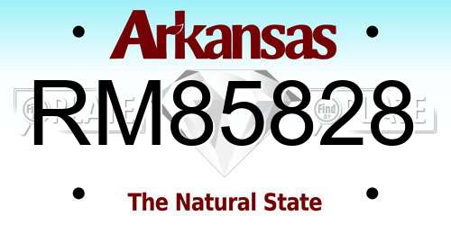 RM85828 Arkansas License Plate