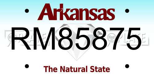 RM85875 Arkansas License Plate