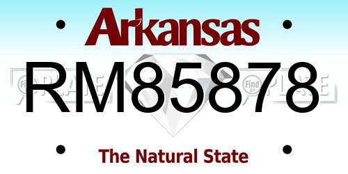 RM85878 Arkansas License Plate