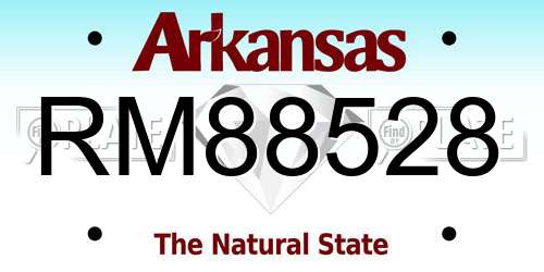 RM88528 Arkansas License Plate