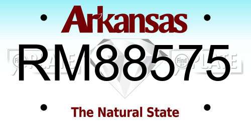 RM88575 Arkansas License Plate