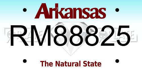 RM88825 Arkansas License Plate