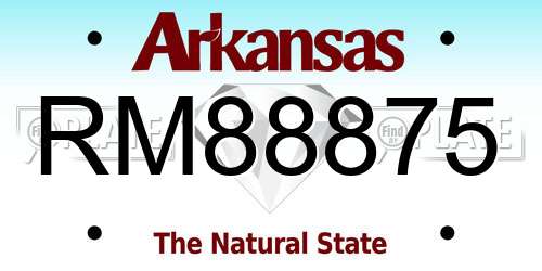 RM88875 Arkansas License Plate