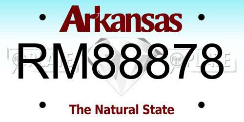 RM88878 Arkansas License Plate