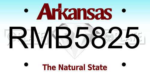 RMB5825 Arkansas License Plate
