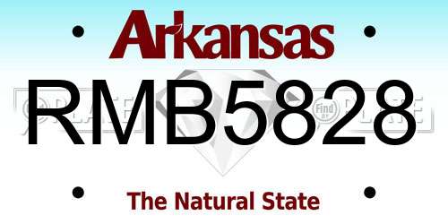 RMB5828 Arkansas License Plate