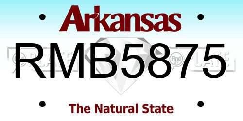 RMB5875 Arkansas License Plate