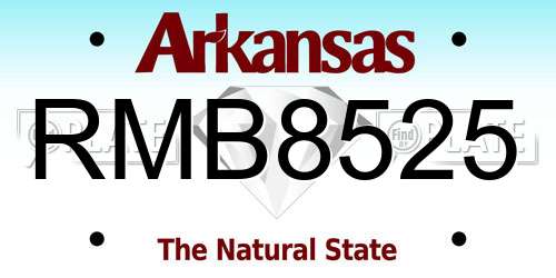 RMB8525 Arkansas License Plate