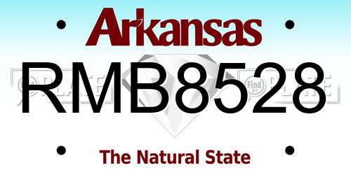 RMB8528 Arkansas License Plate