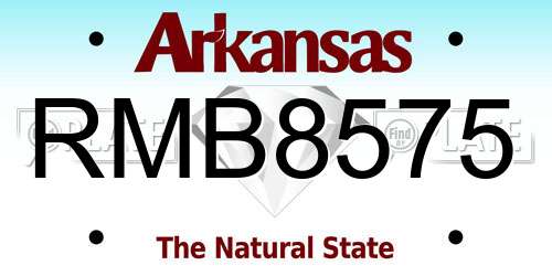 RMB8575 Arkansas License Plate
