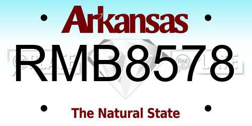 RMB8578 Arkansas License Plate