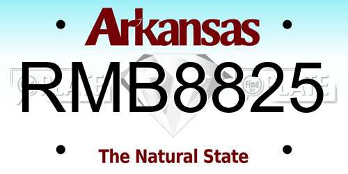 RMB8825 Arkansas License Plate