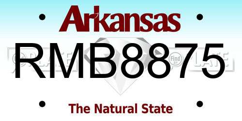RMB8875 Arkansas License Plate