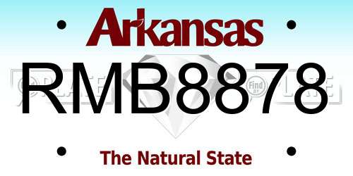 RMB8878 Arkansas License Plate