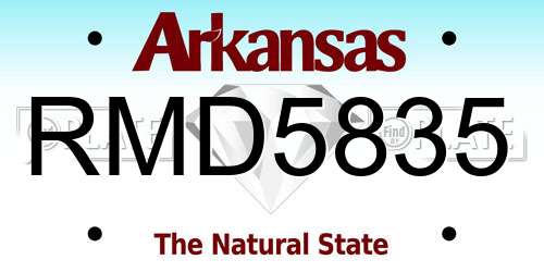 RMD5835 Arkansas License Plate