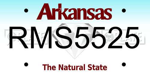 RMS5525 Arkansas License Plate