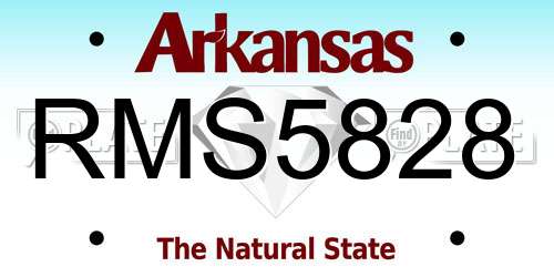 RMS5828 Arkansas License Plate