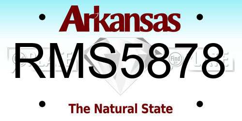 RMS5878 Arkansas License Plate
