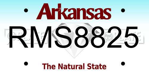 RMS8825 Arkansas License Plate