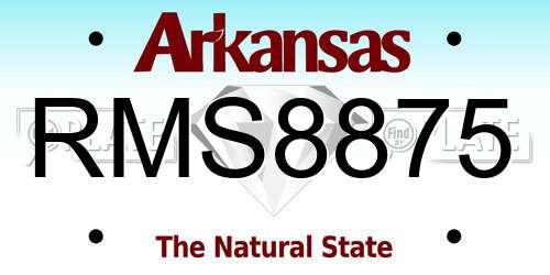 RMS8875 Arkansas License Plate