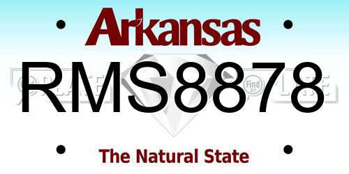 RMS8878 Arkansas License Plate