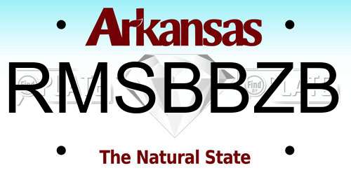 RMSBBZB Arkansas License Plate