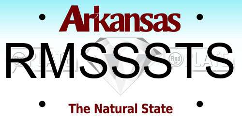 RMSSSTS Arkansas License Plate
