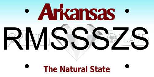 RMSSSZS Arkansas License Plate