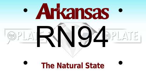 RN94 Arkansas License Plate