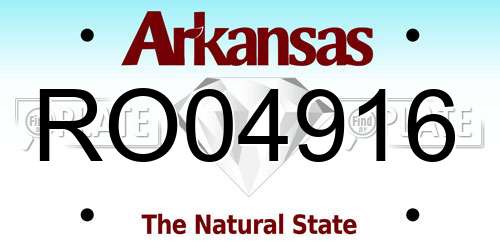 RO04916 Arkansas License Plate