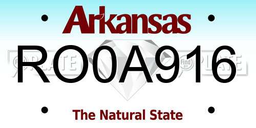 RO0A916 Arkansas License Plate