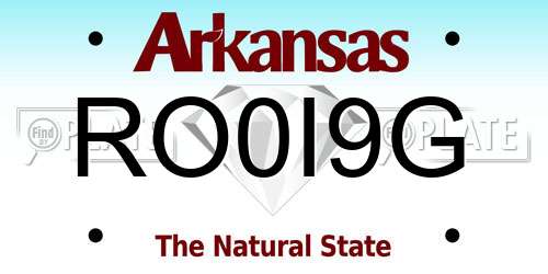 RO0I9G Arkansas License Plate