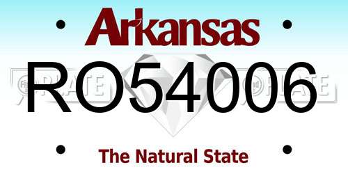 RO54006 Arkansas License Plate