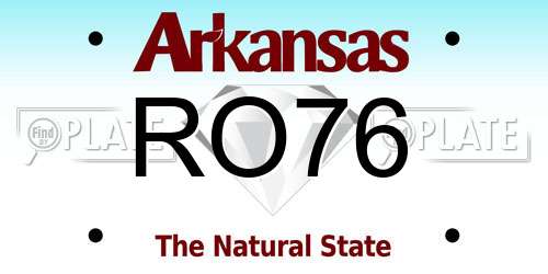 RO76 Arkansas License Plate