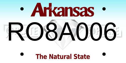 RO8A006 Arkansas License Plate