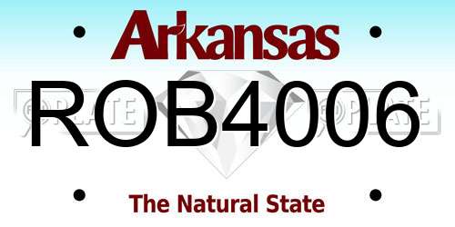 ROB4006 Arkansas License Plate