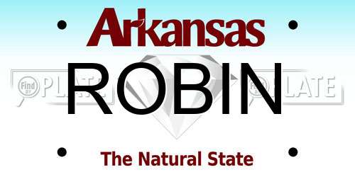 ROBIN Arkansas License Plate