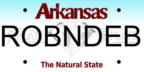 ROBNDEB Arkansas License Plate